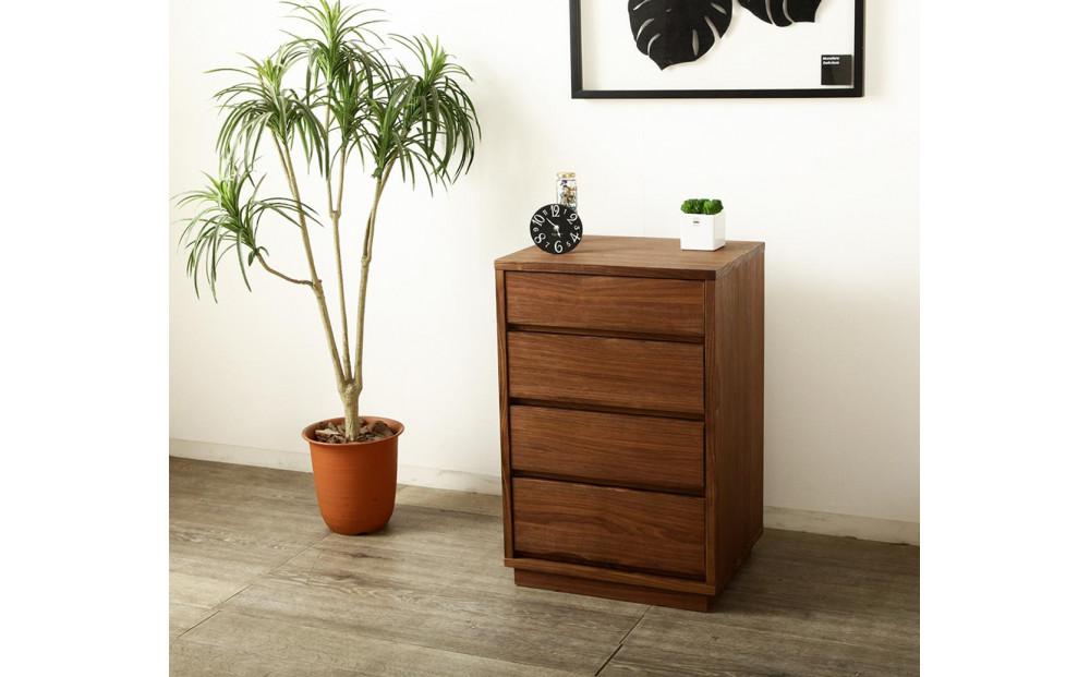 大川家具 ティレ 50cmリビングチェスト 台輪 天然木ウォールナット