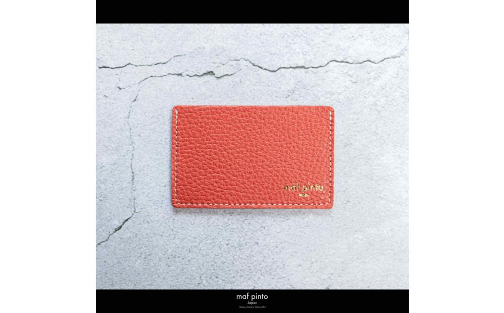 maf pinto (マフ ピント) カードケース 1枚 免許証 マイナンバーカード 薄型 スリム フレッシュレッド ADRIA LINE レザー 本革 日本製