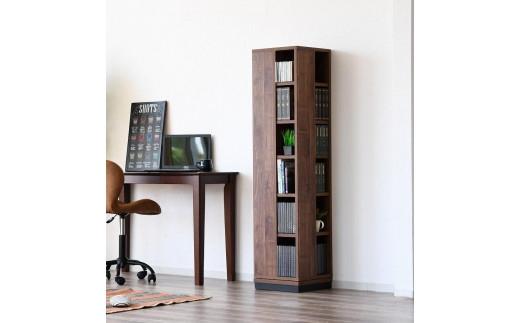 大川家具 回転 本棚 6段 高さ150cm【ブラウン】