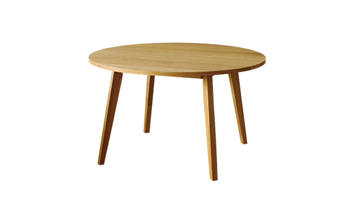 【開梱設置】高野木工 プレーン ラウンドダイニングテーブル［単品］120cm ホワイトオーク【10年保証】