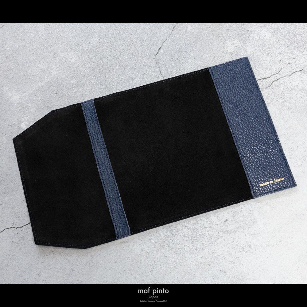 maf pinto (マフ ピント) レザーブックカバー 新書サイズ ADRIA LINE ネイビー 本革 日本製