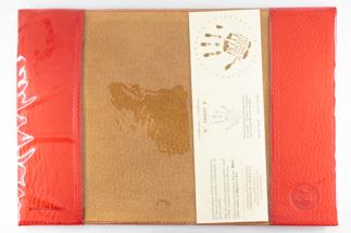 レザーブックカバー四六判サイズ（レギュラーモデル）【レッドシュリンク】