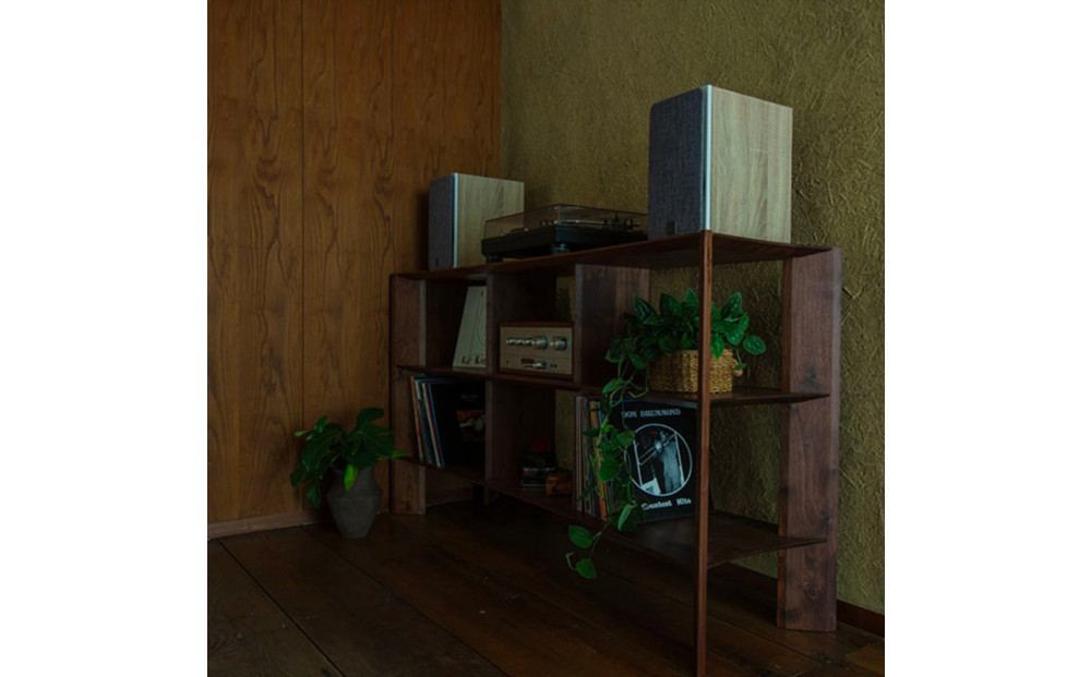 【開梱設置】MARUSHO bow ローシェルフ 幅174cm オーディオラック レコード 収納棚 オープンラック パーティション 飾り棚 丸庄 大川家具 日本製 木製家具 ウッド ウォールナット 完成品 デザイナーズ おしゃれ