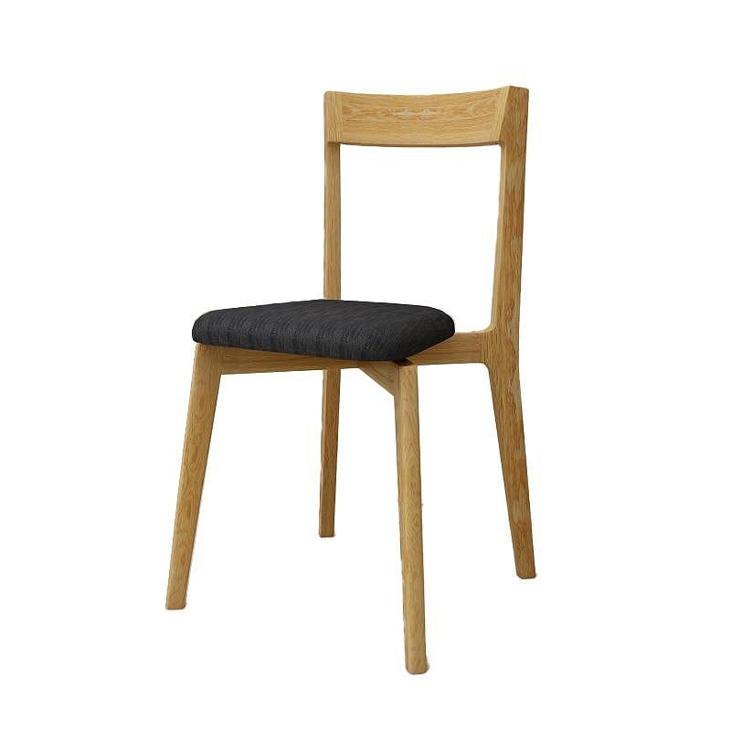 【開梱設置】高野木工 リアルト チェア ホワイトオーク 生地：CHART7 ブラック【10年保証】