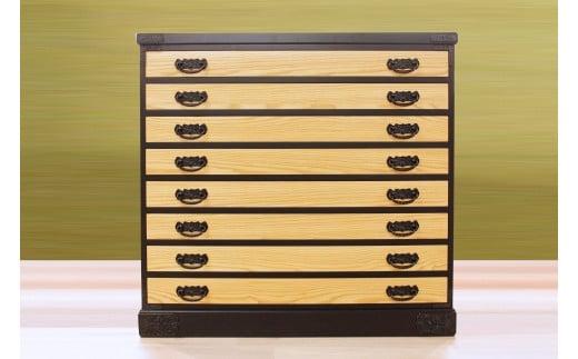 【奏（かなで) BK色】★和のデザインが印象的で着物をきれいに収納できるタンス 100年を超える大川の老舗箪笥メーカー「境木工」職人のこだわりが詰まった高品質で実用性を兼ね備えたチェスト