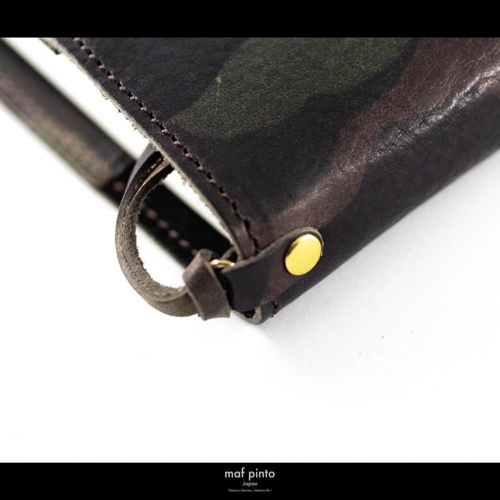 maf pinto (マフ ピント) レザー手帳カバー B6 カモフラージュ ダーク 本革 日本製