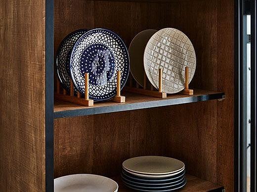 【開梱設置】引き戸 食器棚 レンジボード ポエム 幅153.5 （ミスト・クリア・スモークガラス／レディオーク）キッチン収納 大川家具 家具