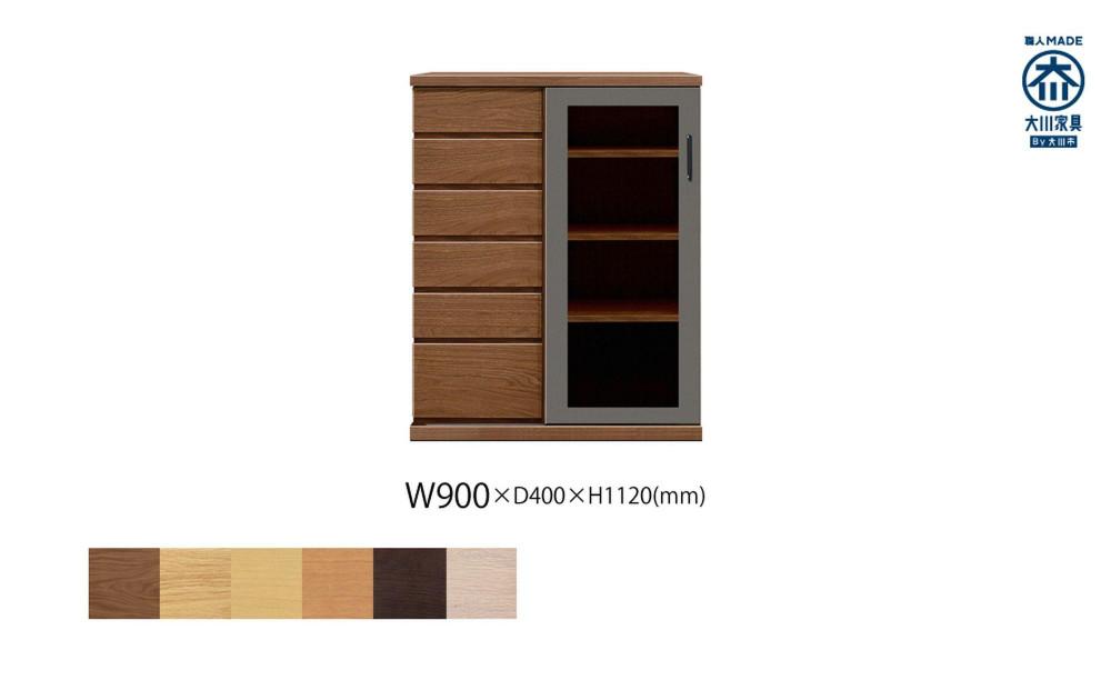 天然木リビング家具アーザ(サイドボード)90cm H112【6色】