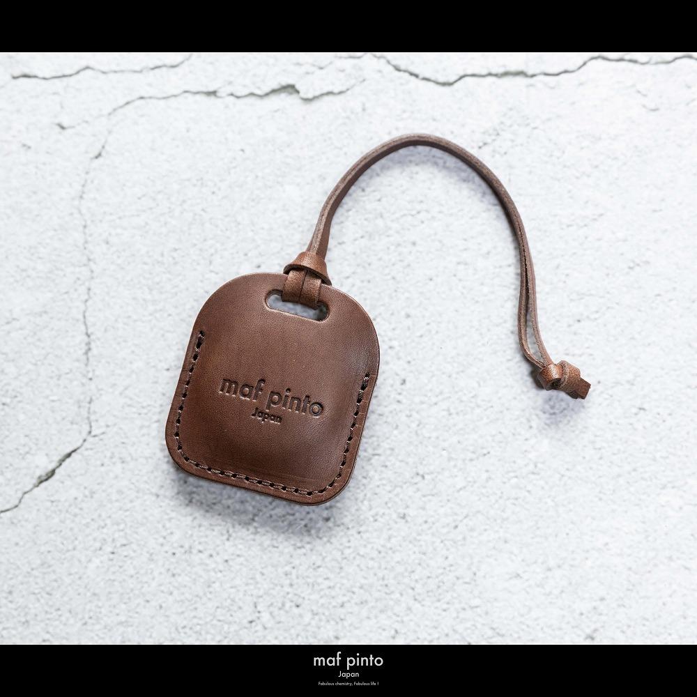 maf pinto (マフ ピント) air tag ケース カバー スクエア 保護 ダークブラウン レザー 本革 日本製