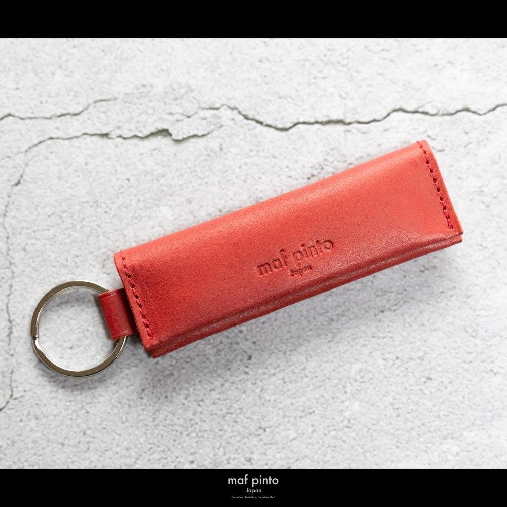 maf pinto (マフ ピント) キーリング キーホルダー 小銭入れ付き ミニ財布 レッド レザー 本革 日本製