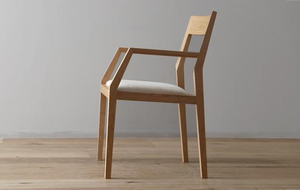 【開梱設置】高野木工 キールチェアWO 肘付き（座面：CHART3モクランイエロー）【10年保証】