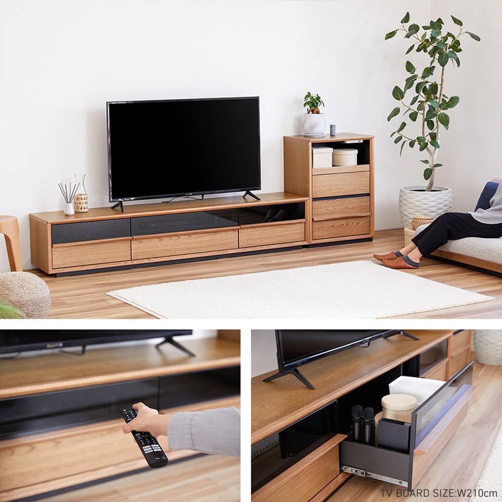 Grande グランデ テレビボード 幅210cm ローボード ＜オークヴィンテージナチュラル＞【モーブル】【大川家具】