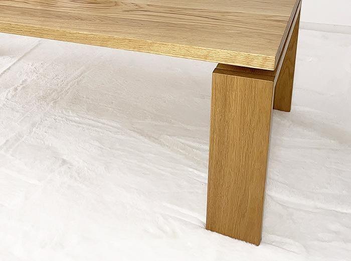 大川家具 エクボ 120cm センターテーブル リビングテーブル 天然木オーク(ナラ) 野中木工所