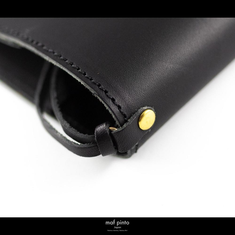 maf pinto (マフ ピント) レザー手帳カバー A5 ブラック 本革 日本製