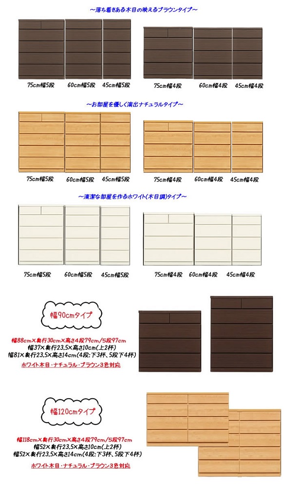 【洗面所などの限られた空間に便利】薄型チェスト 75cm幅2段 (ナチュラル木目)
