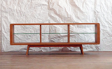 【Canvas TVボード　ブラックチェリー材】バランスの良い形とシンプルさが飾る物を引き立たせるおしゃれなローボード＜ブラックチェリー材ツキ板　オイルフィニッシュ＞ テレビ台 テレビボード TVボード AVボード 棚 リビングボード MUFactory