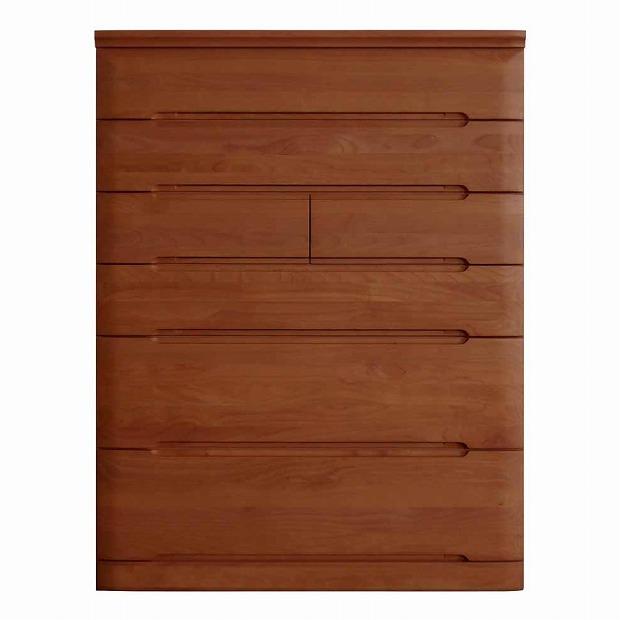 チェスト タンス 幅102 6段 奥行44 ニレ材 ブラウン色 プラム 桐たんす 箪笥 婚礼家具 衣類収納 大川家具【丸田木工】