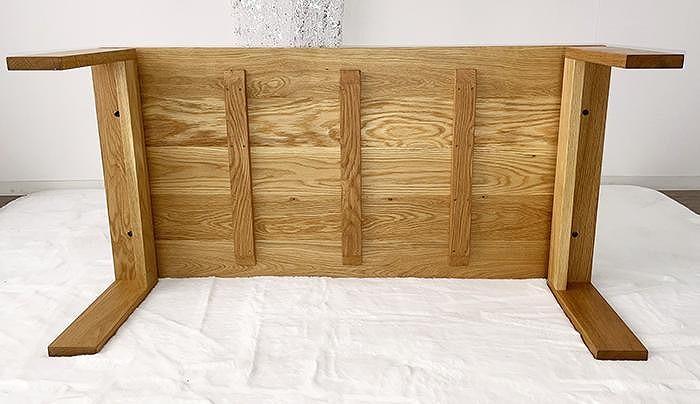 大川家具 エクボ 120cm センターテーブル リビングテーブル 天然木オーク(ナラ) 野中木工所