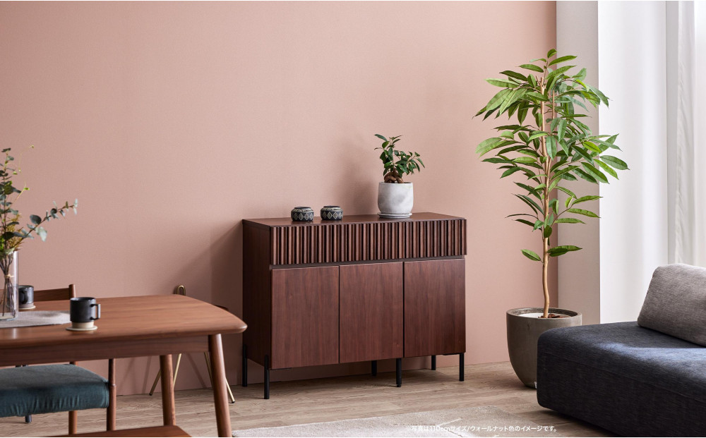 キャビネット 110cm サイドボード ルーク2 ＜ウォールナット＞【モーブル／大川家具】