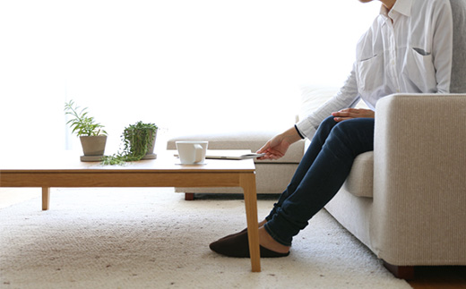 【開梱設置】高野木工 モル 110×50ローテーブル ホワイトオーク【10年保証】