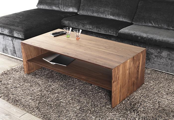 大川家具 シェイプ 120センターテーブル 棚付 天然木ウォールナット