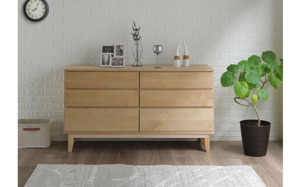 大川家具 幅150cm 3段 チェスト 無垢材 -lahm-ラーム