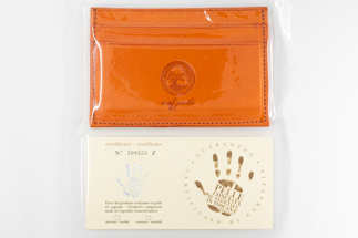 maf pinto レザーカードケース オレンジ シュリンク