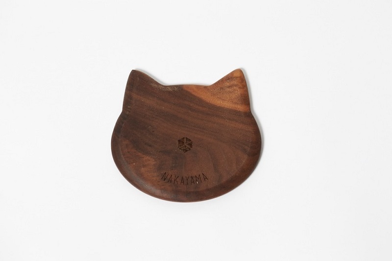 ネココースター（2枚セット／ウォールナット）