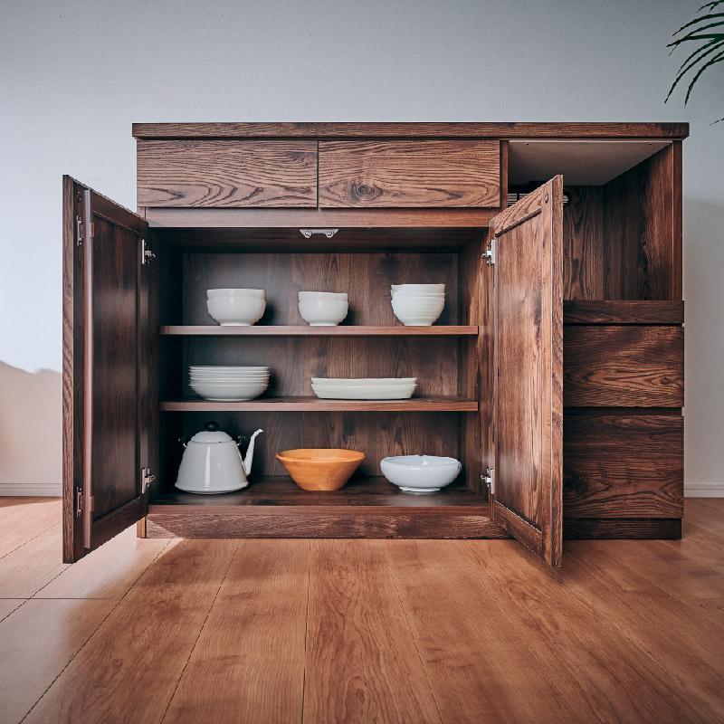 【Chatra／チャトラ 幅120cmカウンター ブラウン】★シンプルでお部屋に合わせやすいカウンターボード