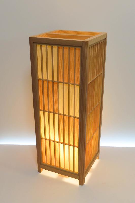 組子行灯「極」 LLサイズ  国産桧 国産杉 突板市松デザイン