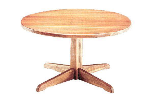 【幅105 奥行105 高さ69】ヒノキ丸テーブル105φ 1本脚