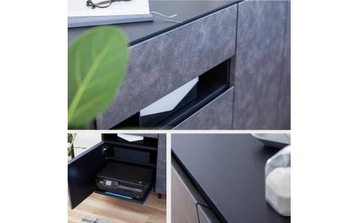 サイドボード 130cm リード ＜グレー×ブラック＞【モーブル】【大川家具】