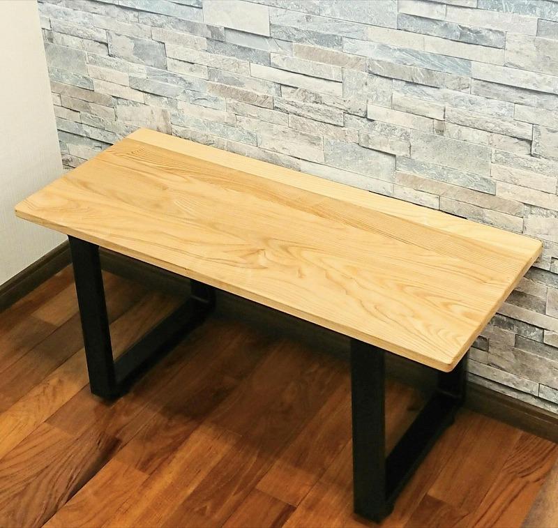 ベンチ ダイニングベンチ ローテーブル 木製 アッシュ アイアン 玄関 2人掛け リビング 鉄 無垢材 大川家具