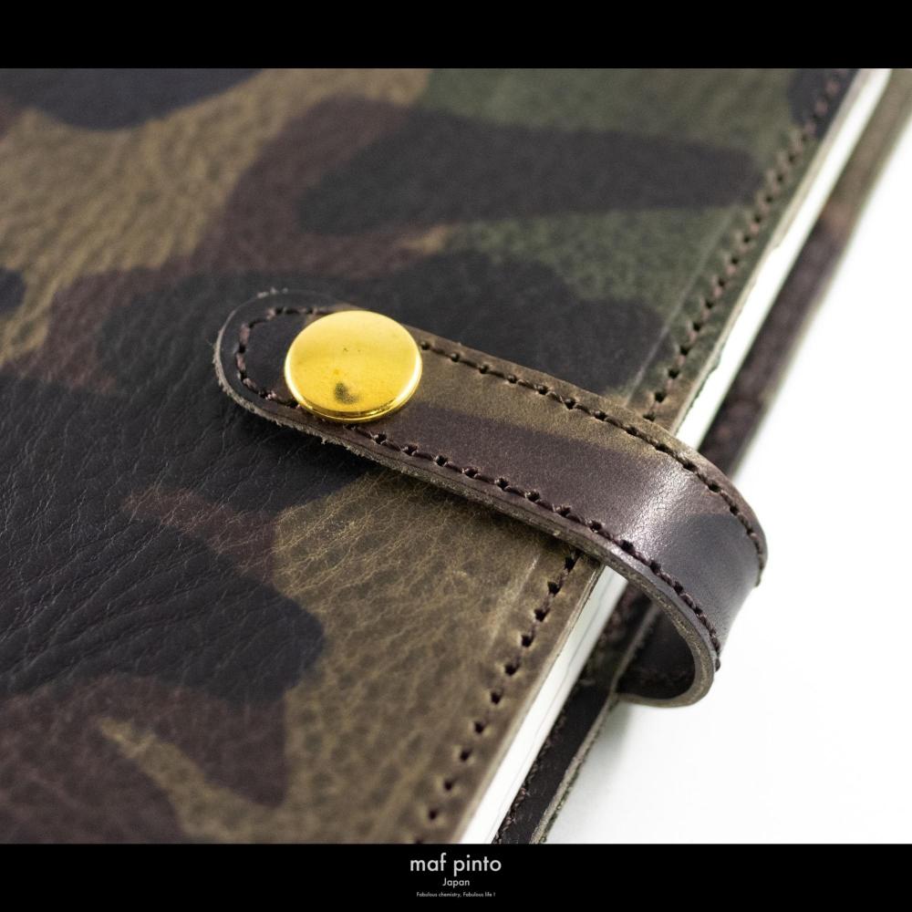 maf pinto (マフ ピント) レザー手帳カバー B6 カモフラージュ ダーク 本革 日本製
