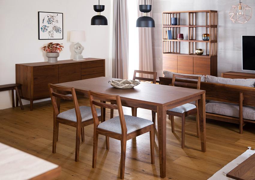 【開梱設置】高野木工 COMMON コモン ダイニング5点セット W150cm ウォルナット【10年保証】