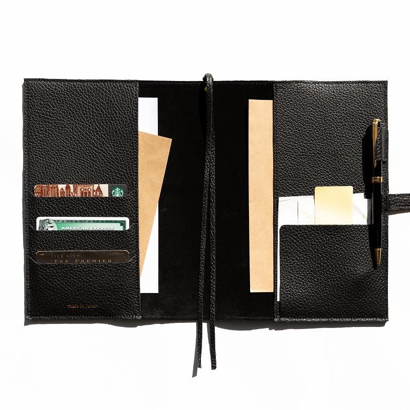 maf pinto (マフ ピント) 手帳カバー B6サイズ ブラック ADRIA LINE レザー 本革 日本製