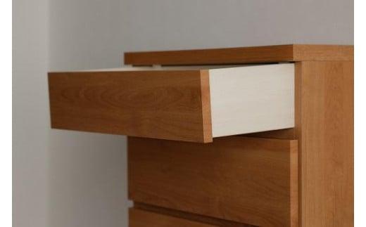 【洗面所などの限られた空間に便利】薄型チェスト 60cm幅5段 (ナチュラル木目)