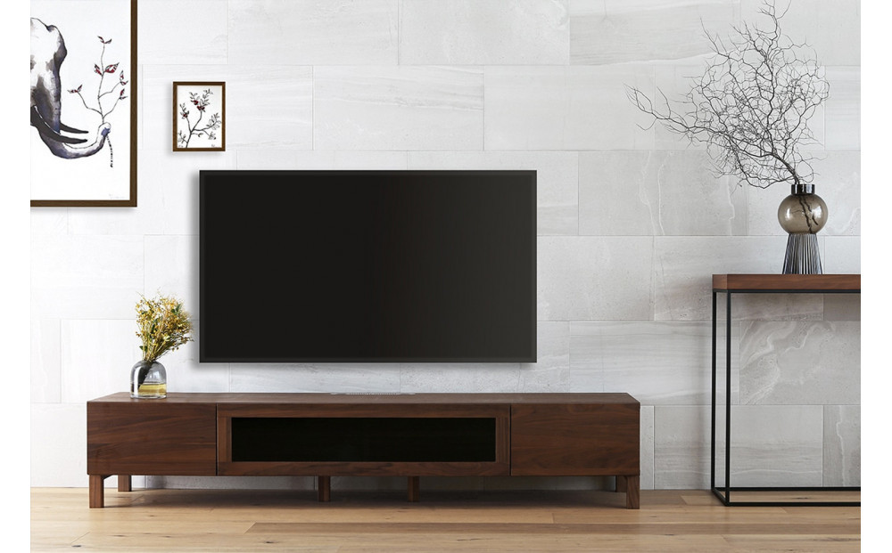 【開梱設置】高野木工 LECCE レッチェ 180TVボード ウォルナット  (黒ガラス) 【10年保証】