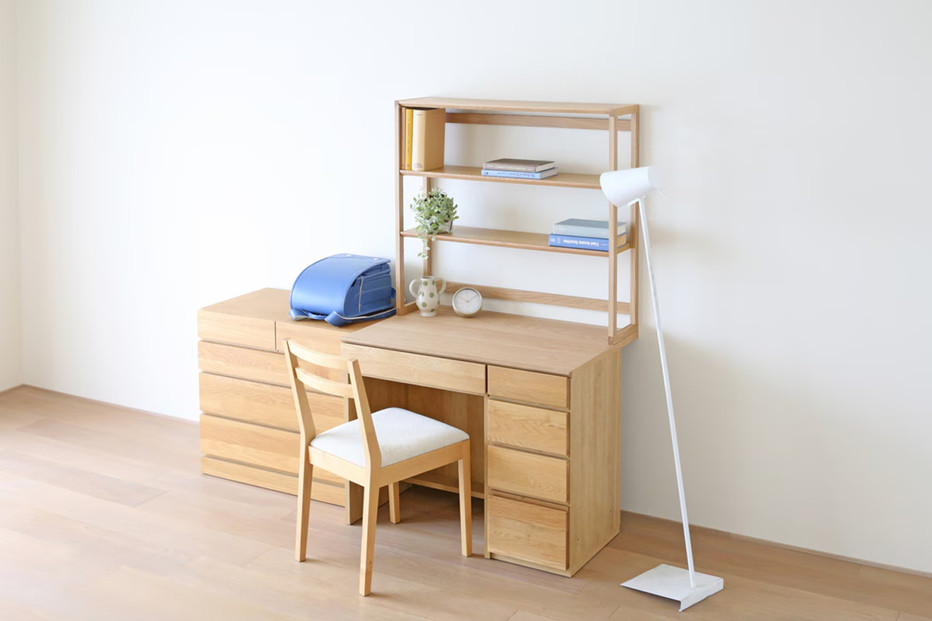 【開梱設置】高野木工 アスター オーダー突板天板 (幅90cm 奥行き60cm) + 60デスク + 30チェスト + 90ラック 天板のみ受注生産 ※チェア別売 ウォルナット【10年保証】