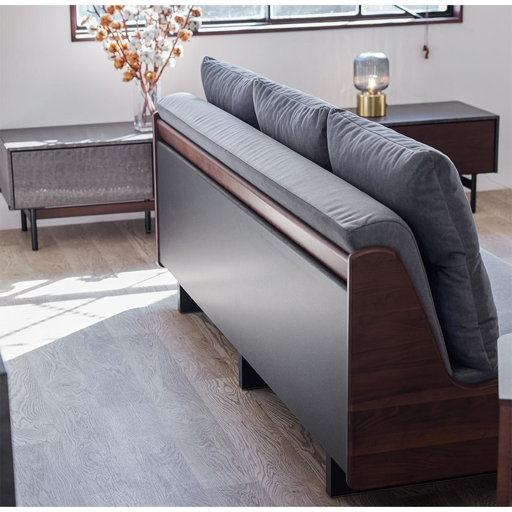 ソファベッド 幅200cm オルぺ ごろ寝ソファ ＜ウォールナット×ダークグレー＞【モーブル】【大川家具】