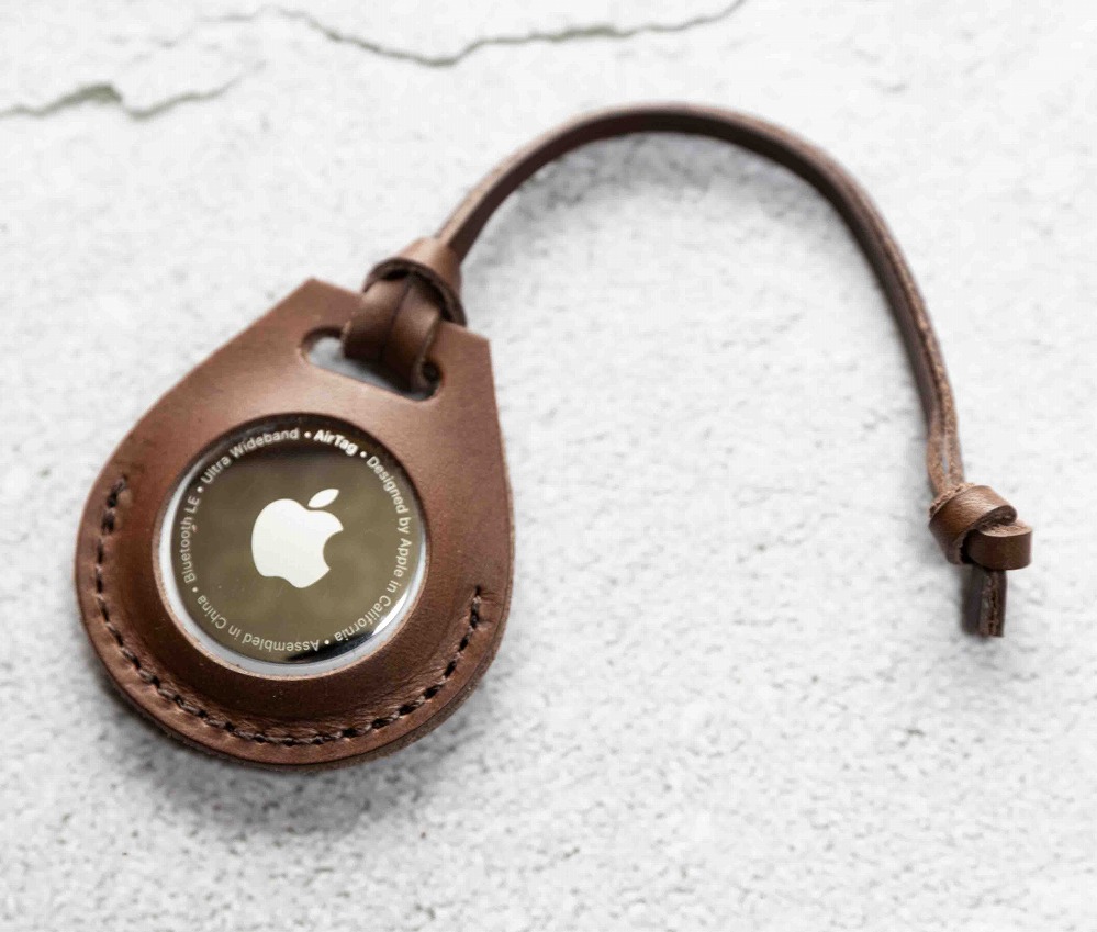 エアタグ用 ケース カバー レザー 本革 apple airtag 【ダークブラウン】