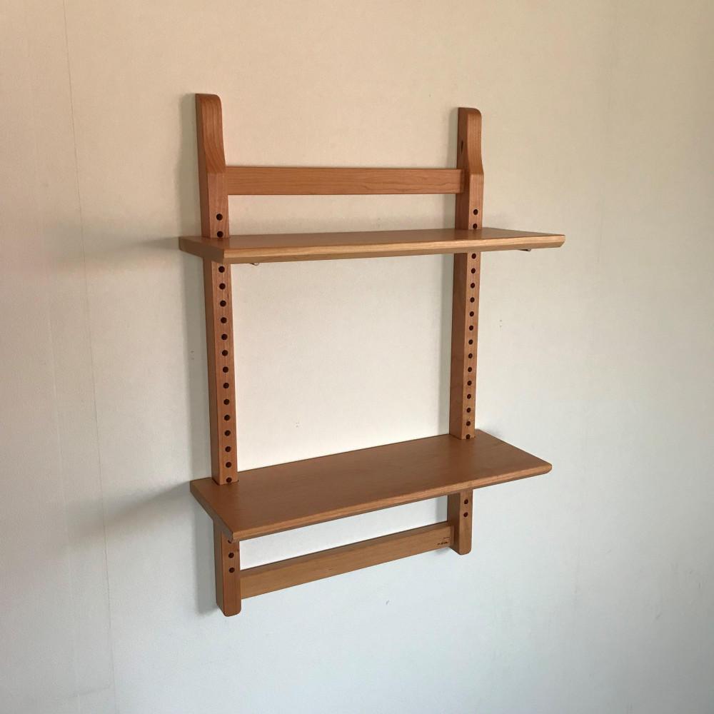 【ウォールシェルフ・ラダー：壁に取り付ける(引っ掛ける)家具 可動棚】棚 可動棚 シェルフ ウォールシェルフ ラック ウォールラック チェリー 壁掛け 壁掛け収納 石膏ボード 賃貸 どこでも nove