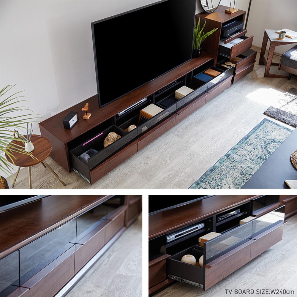 Grande グランデ テレビボード 幅240cm ローボード ＜ウォールナット＞【モーブル】【大川家具】