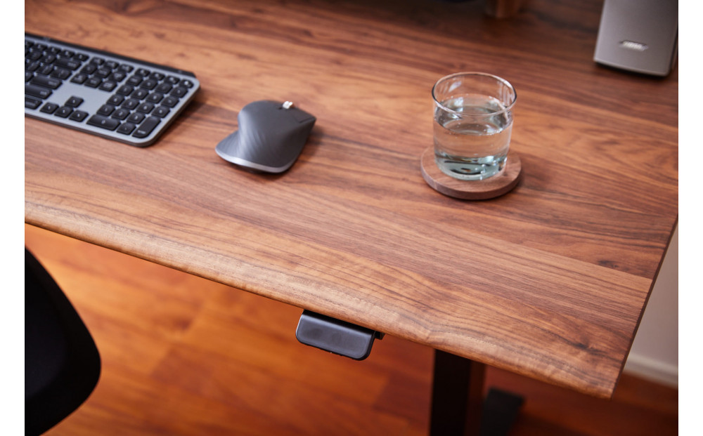 【幅180cm 奥行80cm 厚み3cm】【ウォールナット】電動昇降デスク 無垢材 パソコンデスク WAAKstandingPro