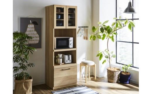 (ブラウン)【開梱設置】紗々 キッチンボード 幅60cm レンジボード レンジ台 完成品 カップボード キッチン収納 60幅 国産 大川家具 日本製