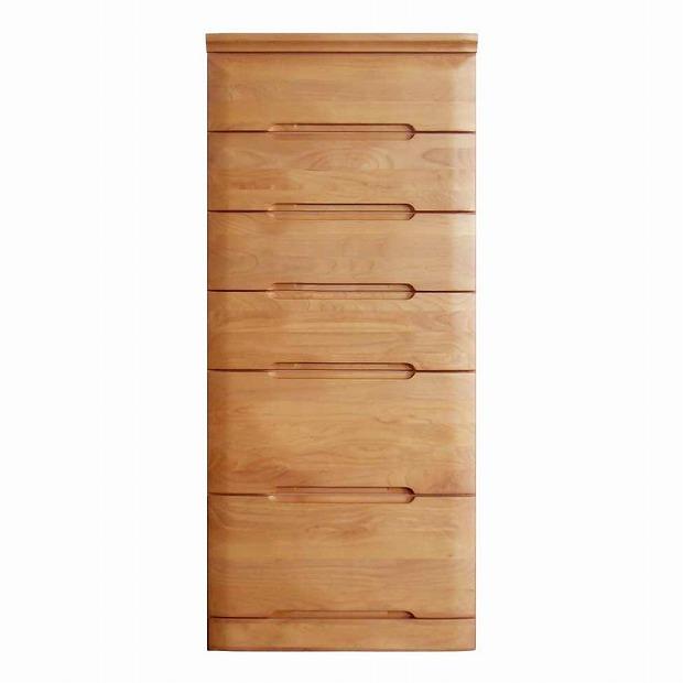 チェスト タンス 幅58 6段 奥行44 アルダー材 ナチュラル色 プラム 桐たんす 箪笥 婚礼家具 衣類収納 大川家具【丸田木工】