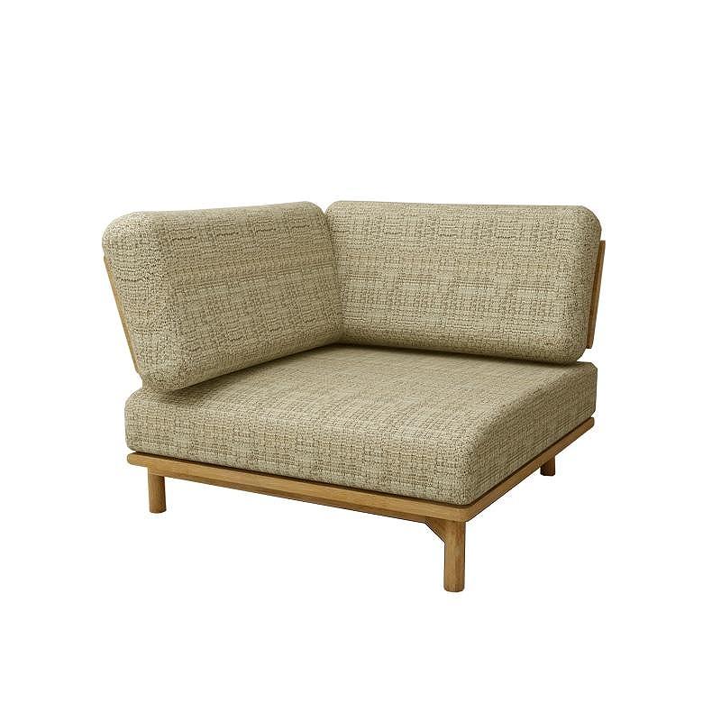 【開梱設置】高野木工 モレーンコーナーソファ  ホワイトオーク 生地：CHART3 アッシュグレー【10年保証】