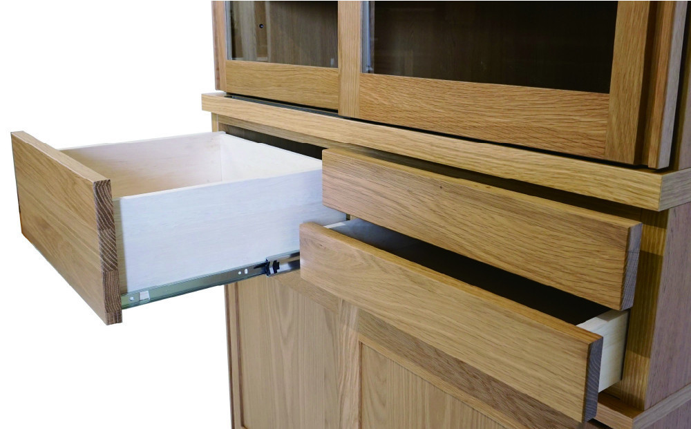 無垢リビング家具エリア2(キャビネット・ダイニングボード・食器棚)90cm【2色】