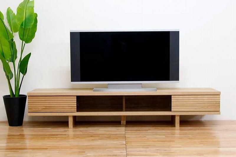 テレビ台 テレビボード 幅200 ホワイトオーク 無垢材 引き出し 収納 デッキ収納 TV台 ローボード 脚付き 大川家具 丸田木工 リード
