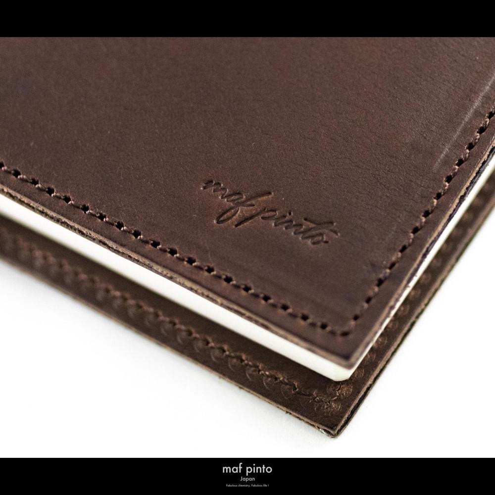 maf pinto (マフ ピント) レザー手帳カバー A6 (文庫本サイズ) ダークブラウン 本革 日本製